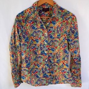 J. Crew Liberty Perfect Shirt Top In Margaret Annie Floral size 10